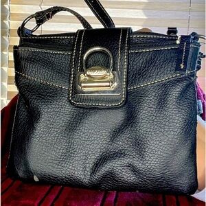 CHAPS Crossbody/Clutch Bag, 8”x7”x1”, snap close center w/2 zip close card slots